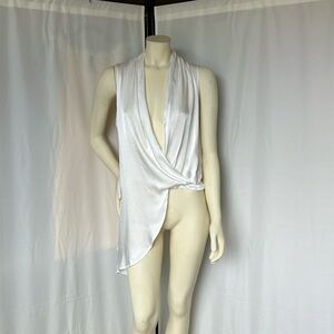 Rinascimento Ivory wrap style asymmetrical top